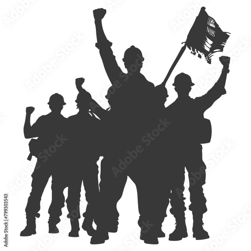 Silhouette illustration for celebrating International labor day