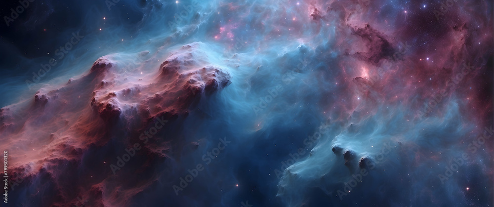 Ethereal cosmic scene depicting a nebula, star clusters, and dust clouds in vibrant colors, evoking wonder and the universe's vastness Ethereal cosmic scene depicting a nebula, star clusters, and dust clouds in vibrant colors, evoking wonder and the universe's vastness