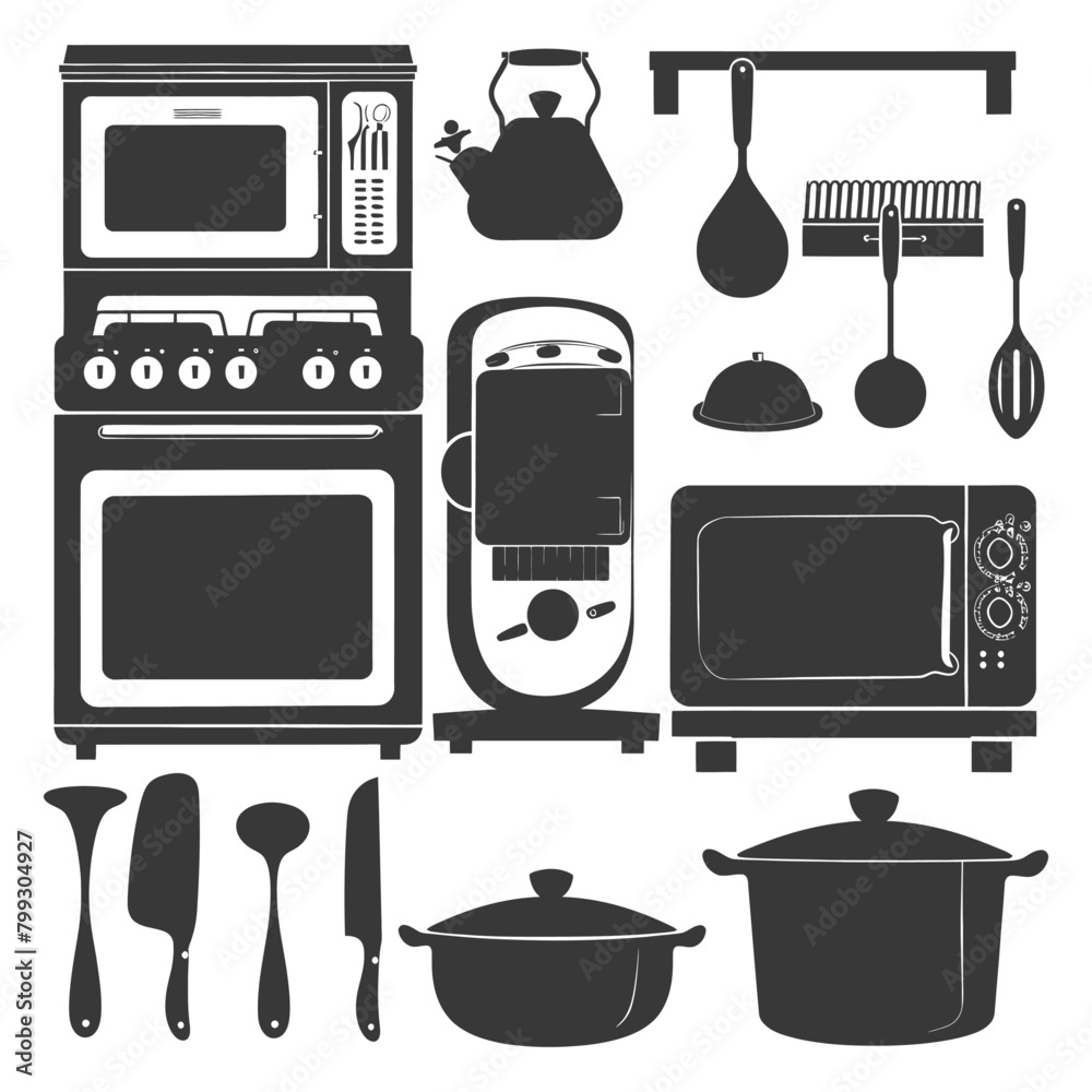 Silhouette kitchen at home equipment black color only Silhouette kitchen at home equipment black color only