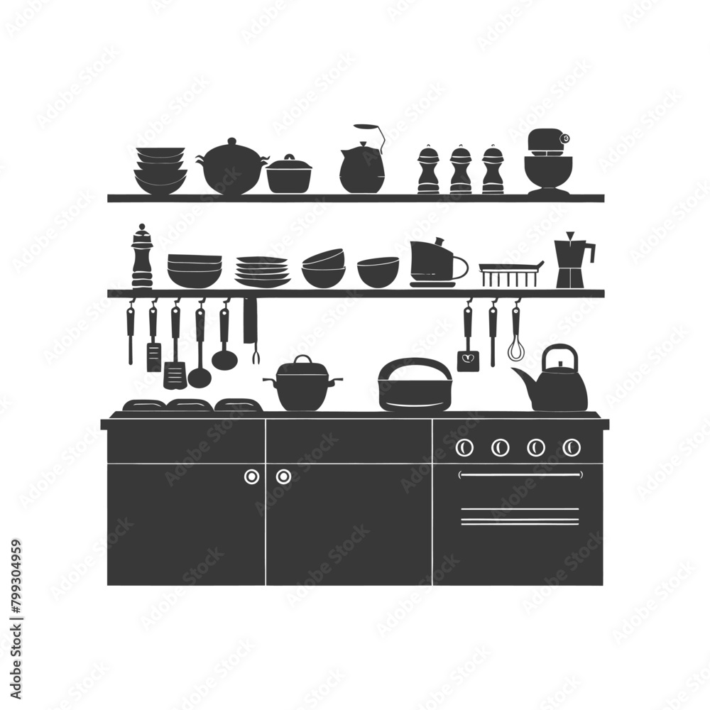 Silhouette kitchen at home equipment black color only Silhouette kitchen at home equipment black color only