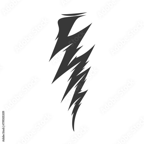 Silhouette Lightning strike bolt black color only