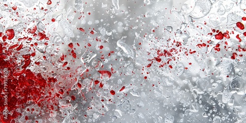Soft silver sheen with bursts of scarlet on an abstract canvas