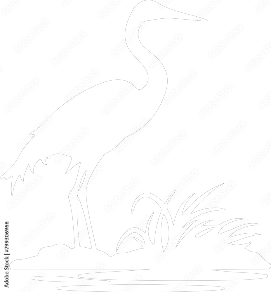Naklejka premium egret outline