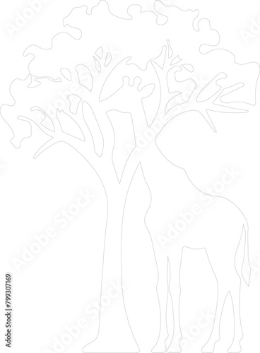 forest giraffe outline