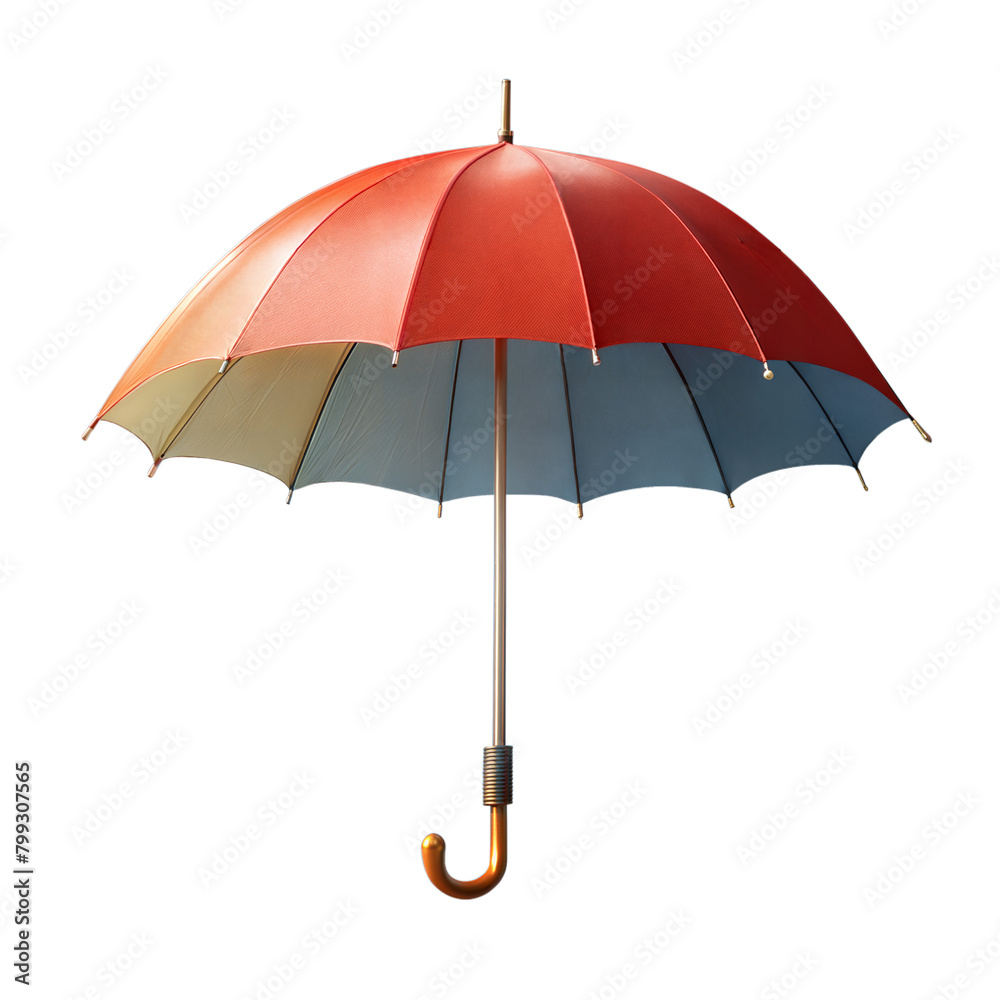 Multicolored umbrella on transparent background