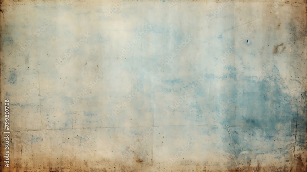 Vintage Canvas: Aged Paper Texture Background in Faded Blue and Earthy Tones Creates Timeless Ambiance