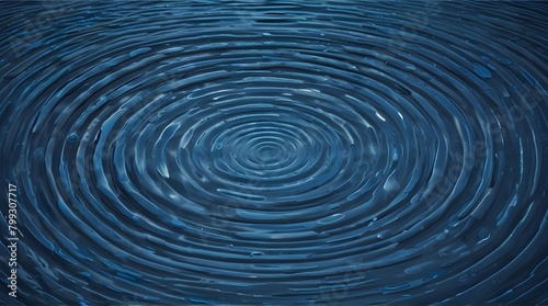 Blue tile background with concentric water ripples isolated .Generative AI