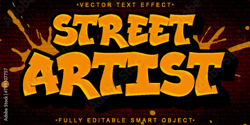 Orange Graffiti Street Artist Vector Fully Editable Smart Object Text Effect