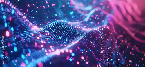 Big Data Concept Blockchain 3D Illustration