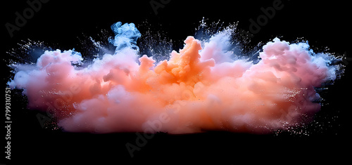 white and Red explosion smoke isolated High quality photo photo