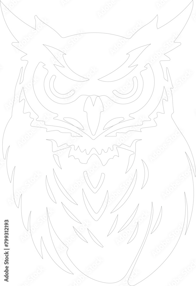 Fototapeta premium great horned owl outline