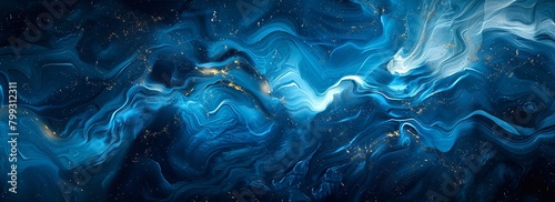 Vivid ultramarine and black abstract, evoking deep ocean mysteries