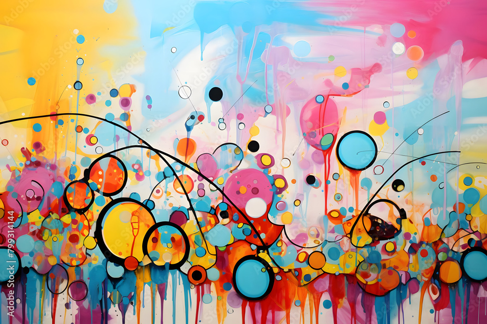 Obraz premium Joyous June Jamboree, abstract landscape art, painting background, wallpaper, generative ai