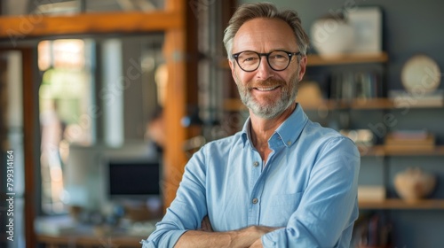 Confident Man in Casual Office