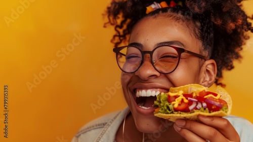 Woman Enjoying a Fresh Sandwich