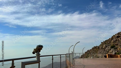 jebel jais road view from top. High quality 4k footage photo