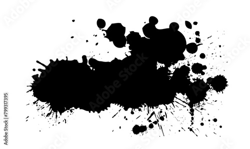 Abstract black blot object. hand drawing. Not AI. Vector illustration