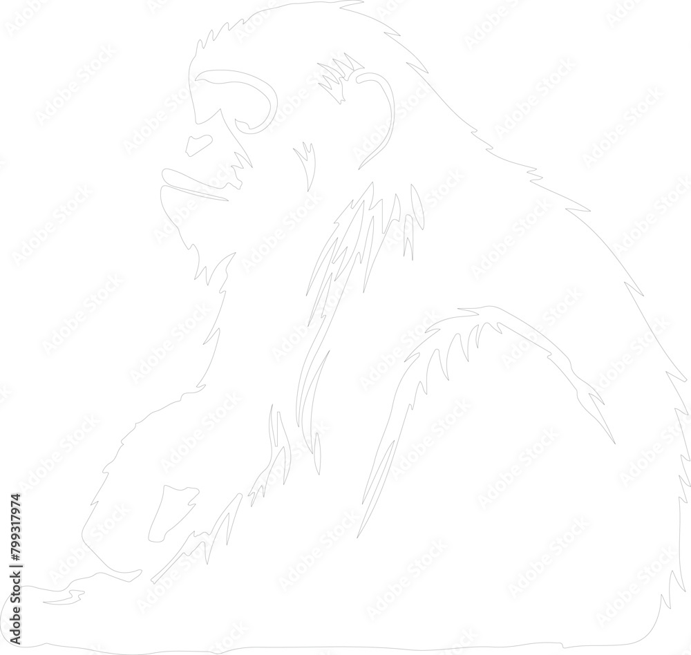 howler monkey outline