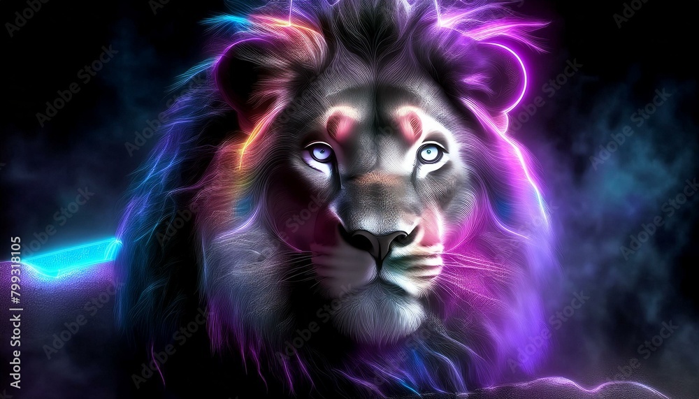 lion, illustration, art, graphic, design, cool, designer, Generative AI