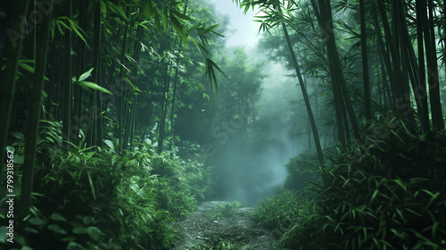 walking path to the bamboo forest