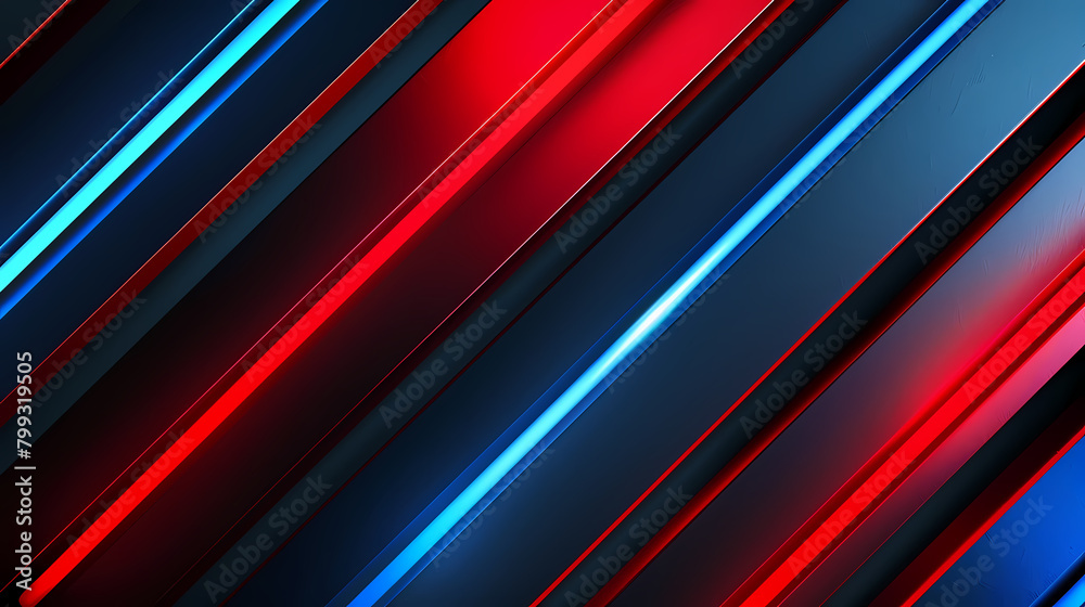 Abstract Red and Blue Neon Lights on Dark Striped Background Abstract Red and Blue Neon Lights on Dark Striped Background