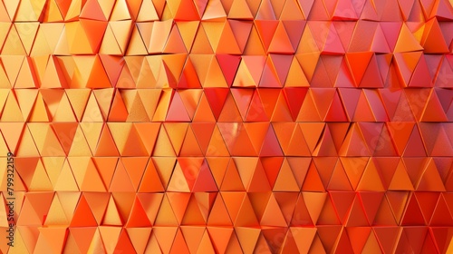 Vibrant Orange Mosaic Triangle Banner Generative AI