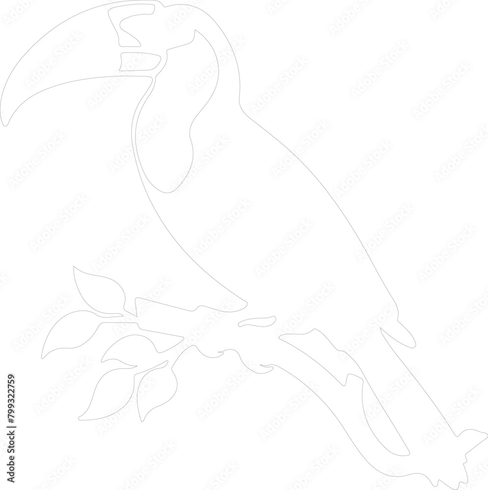 Naklejka premium keel-billed toucan outline