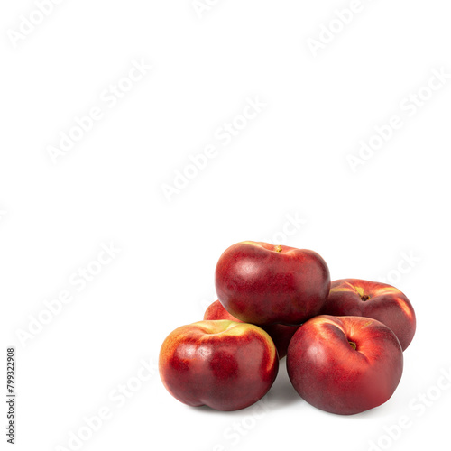 Set of fresh five whole plum fruit isolated on white background. clipping path included.