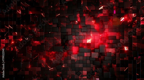 Glowing Red and Black Abstract Pixel Background: Vibrant Plastic Texture for Modern Designs photo