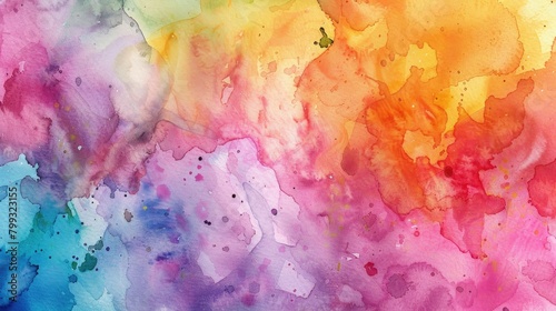 Top view of a vibrant watercolor artwork