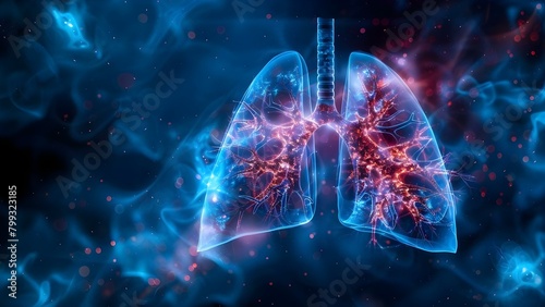 ARDS in the Respiratory System: Flu-Related Lung Inflammation Leading to Collapsed Lung, X-ray in ICU. Concept ARDS, Respiratory System, Lung Inflammation, Collapsed Lung, X-ray, ICU photo