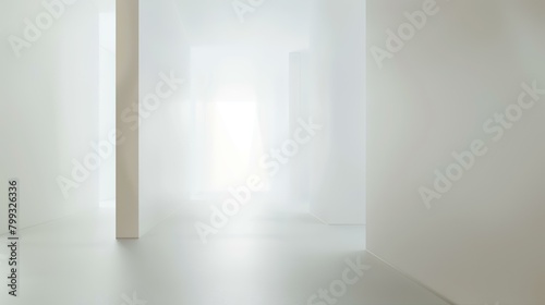 Fototapeta Naklejka Na Ścianę i Meble -  White empty room with white walls and floor. 3d rendering.