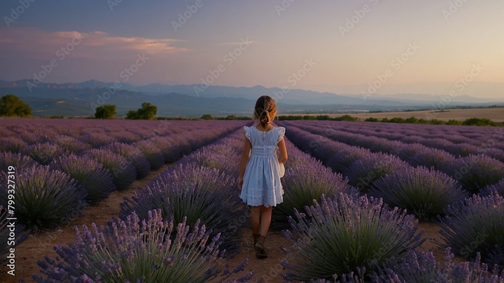 Fototapeta premium Beautiful Girl in Flower Garden