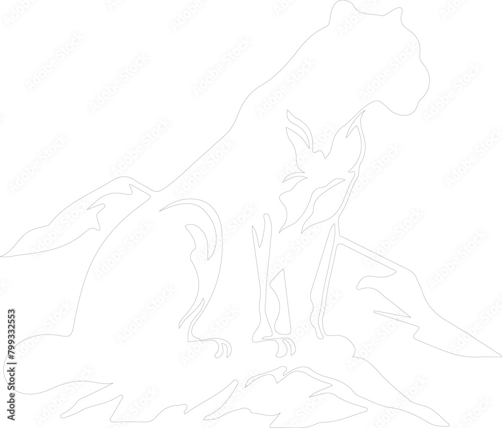 Obraz premium mountain lion outline