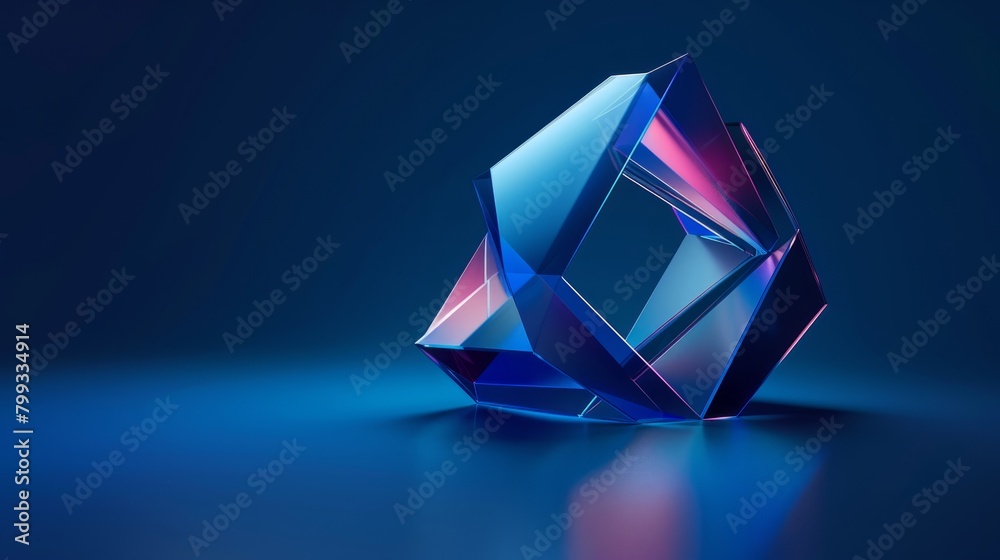 3d render of a blue crystal on a dark blue background 3d render of a blue crystal on a dark blue background