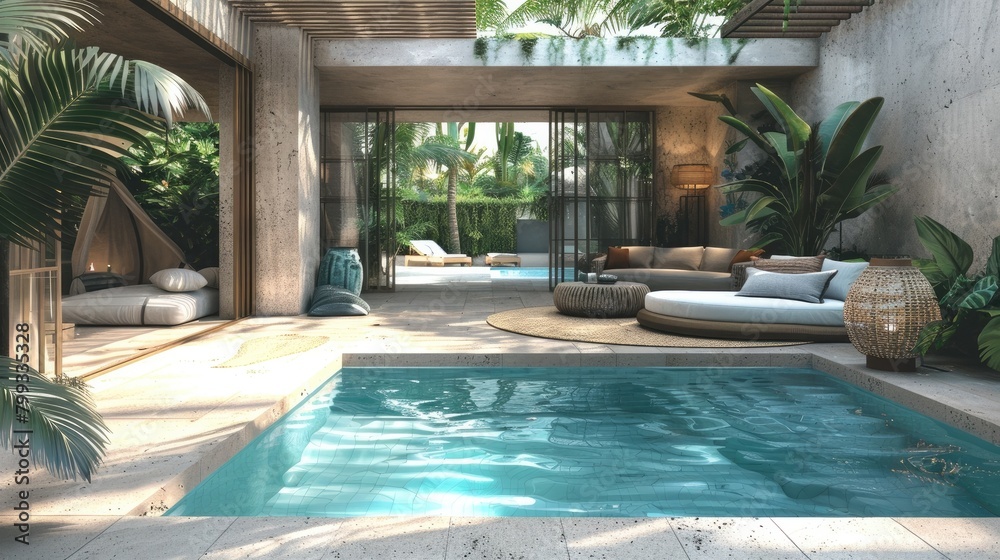 Celebrating a Tropical Getaway A D Rendering of a LeisureThemed Paradise