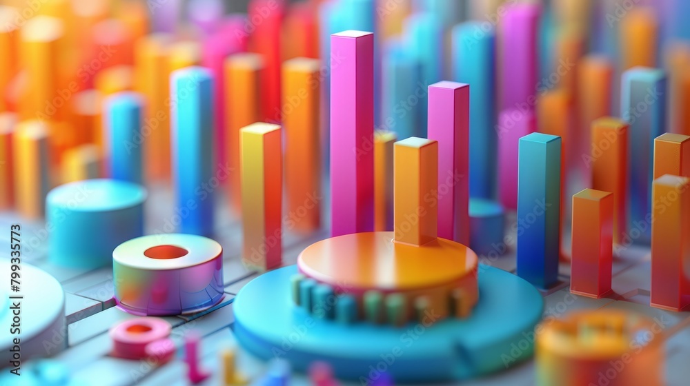 3d render of colorful geometric shapes and cylinders 3d render of colorful geometric shapes and cylinders