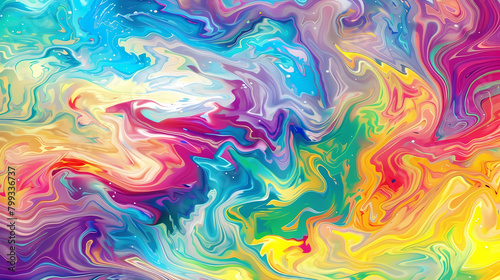 Vivid Swirls of Color in Fluid Art Painting