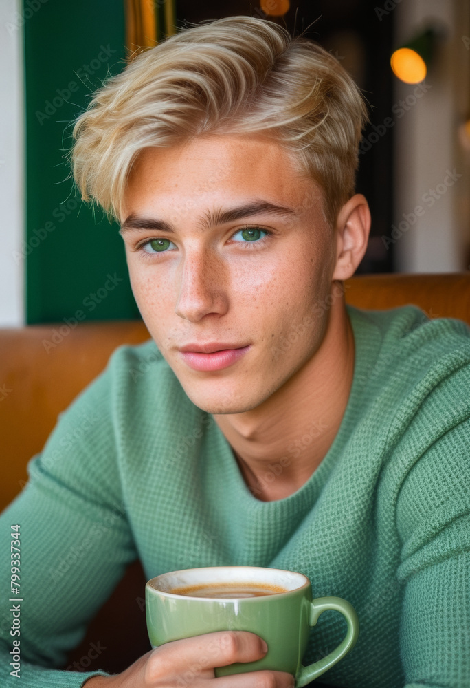 A portrait photo of a beautiful white man A portrait photo of a beautiful white man