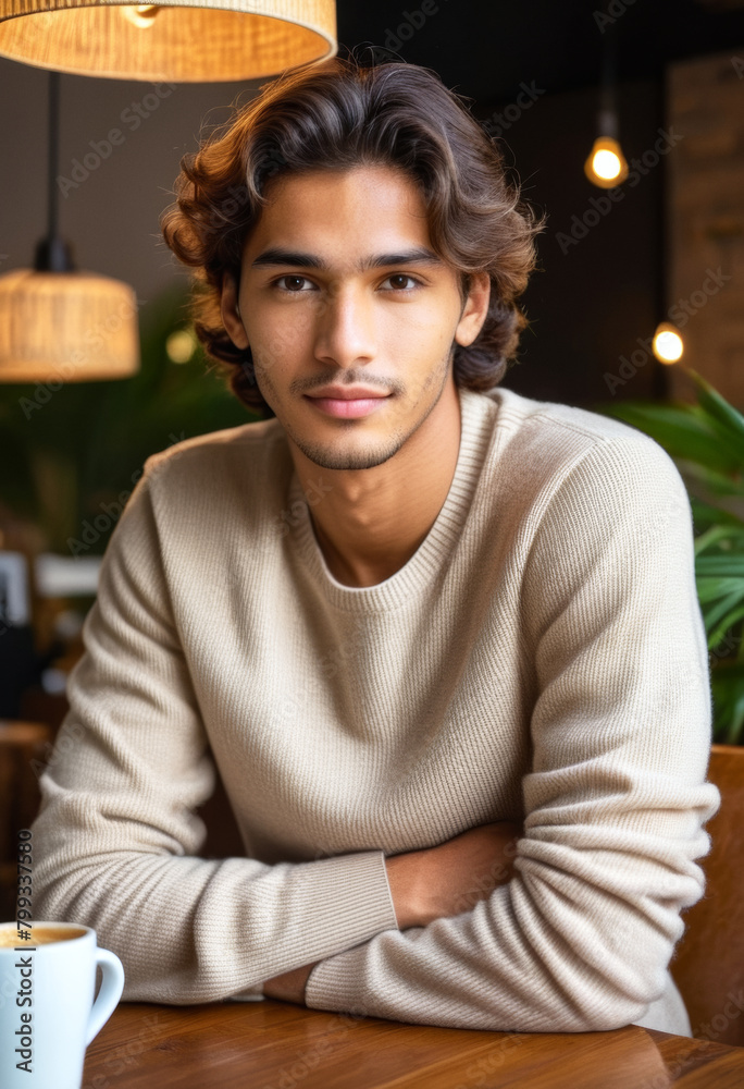A portrait photo of a beautiful brown man A portrait photo of a beautiful brown man