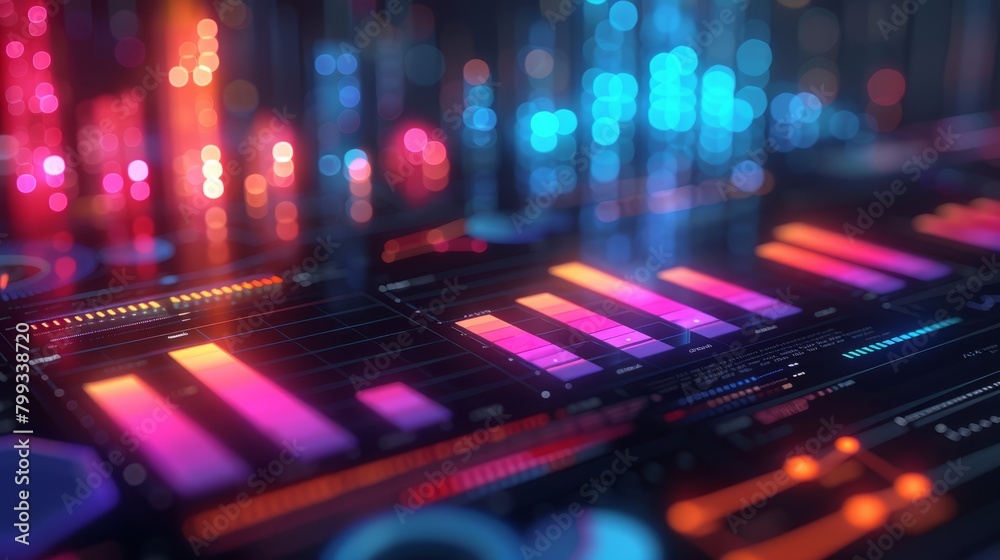 A control panel with a futuristic design. A control panel with a futuristic design.