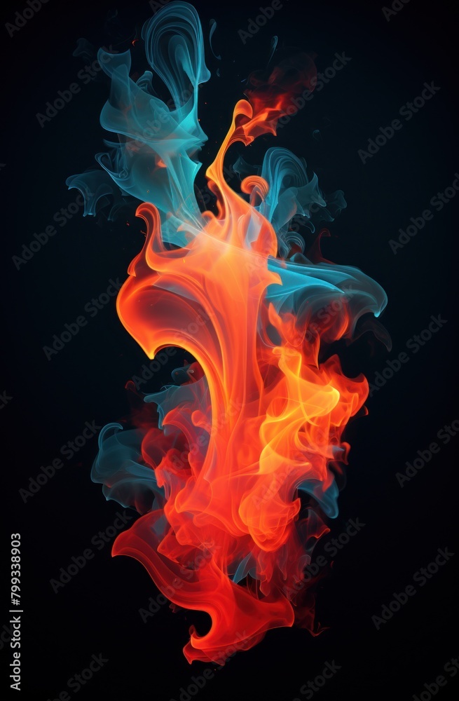 Vibrant Abstract Smoke Art on Dark Background Vibrant Abstract Smoke Art on Dark Background