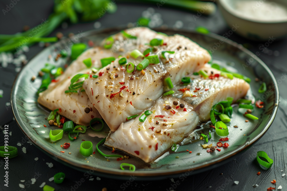 Seasoned Fish on Plate