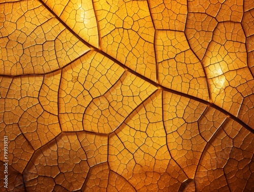 Close-up of cracked golden leaf texture