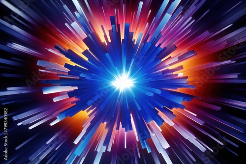 Abstract light explosion in vivid colors