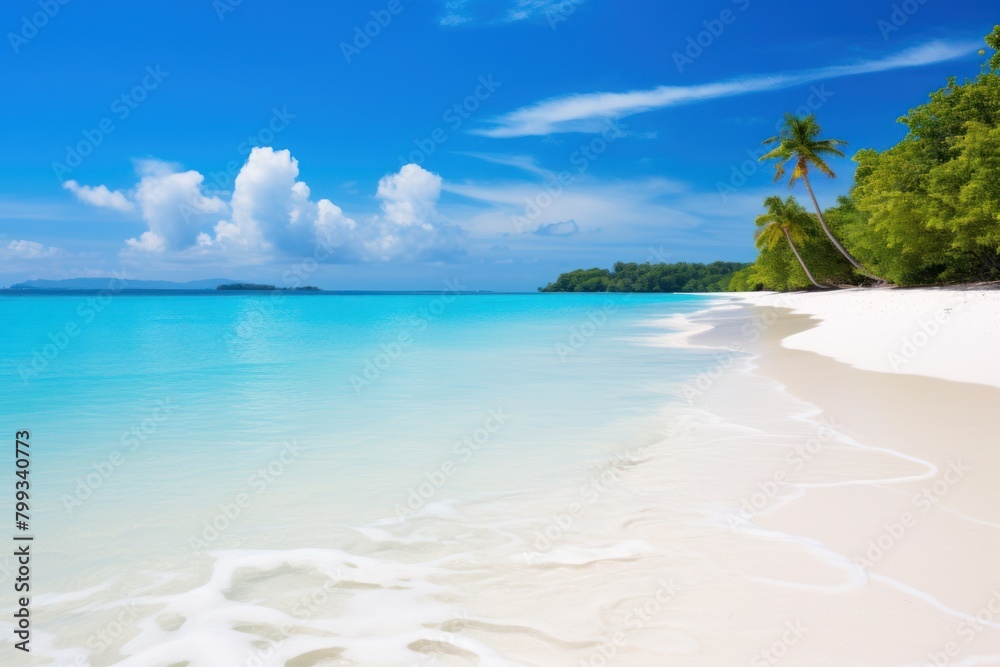 Tropical Paradise Beach with Crystal Clear Water