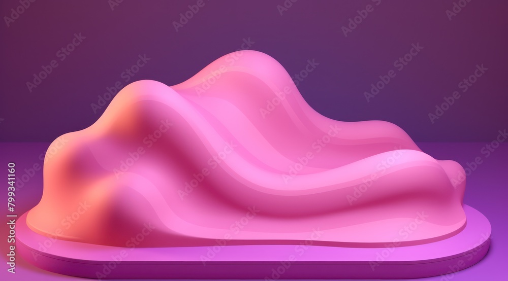 Abstract pink and purple wavy sculpture on a minimalist background Abstract pink and purple wavy sculpture on a minimalist background