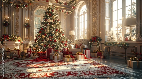 Festive D Rendering Indulge in the Holiday Spirit with a Warm Inviting Backdrop