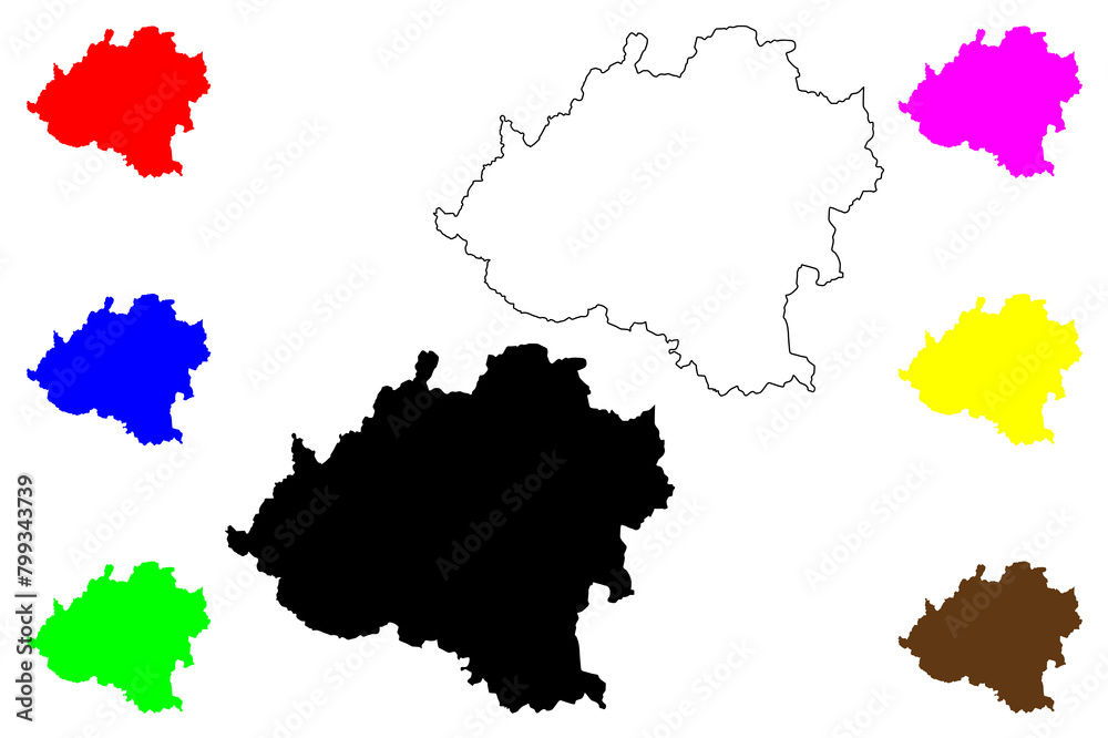Province of Soria (Kingdom of Spain, Autonomous Community Castile and Leon) map vector illustration, scribble sketch Soria map