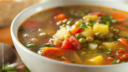 closeup of vegetable soup